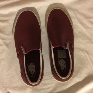 Vans Burgundy Classic Slip Ons EUC
